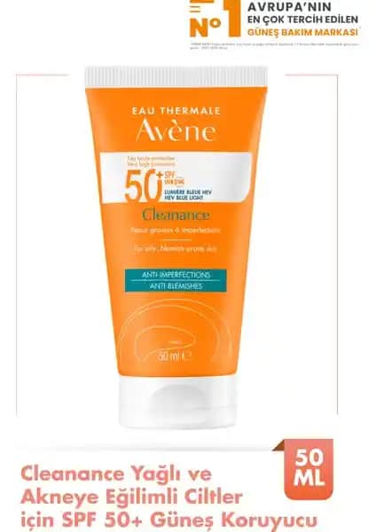 Avene Cleanance SPF 50 Yağlı ve Akneye Eğilimli Ciltler İçin Yüksek Koruma Güneş Kremi