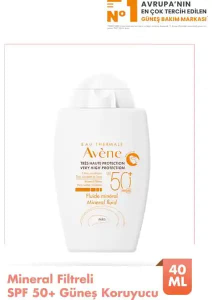 Avene Fluide Mineral Güneş Koruyucu SPF 50 Hassas ve Kuru Ciltler İçin Güçlü Koruma