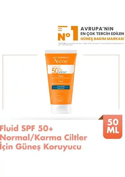 Avene Fluide SPF 50 Hassas Ciltler İçin Yüksek Koruma Sunan Güneş Kremi