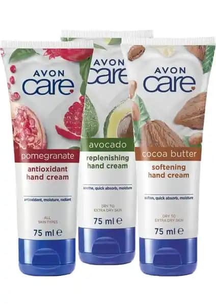 Avon Care Nar Özü, Kakao Yağı ve Avokado Özlü El Kremi Paketi İle Doğal Bakım Çözümleri