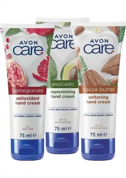 Avon Care Nar Özü, Kakao Yağı ve Avokado Özlü El Kremi Paketi İle Doğal Bakım Çözümleri