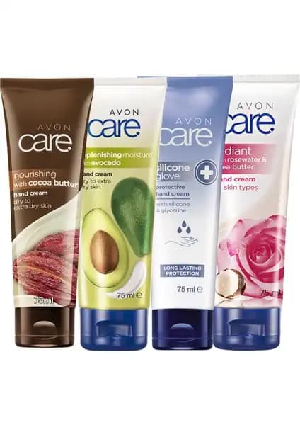 Avon Gliserin Kakao Avokado ve Gül Özlü Dörtlü El Kremi Paketi Cilt Bakımı ve Nemlendirme