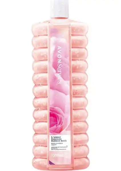 Avon L'amour Sunrise Gül ve Kehribar Kokulu Lüks Banyo Köpüğü 1 Litrelik Şişe ile Rahatlatıcı Deneyim