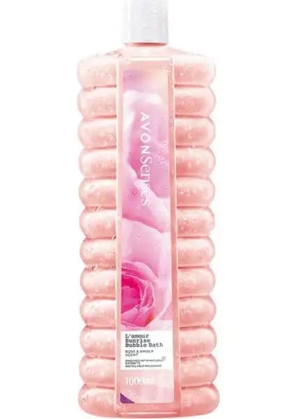 Avon L'amour Sunrise Gül ve Kehribar Kokulu Lüks Banyo Köpüğü 1 Litrelik Şişe ile Rahatlatıcı Deneyim