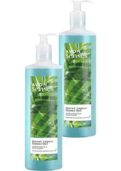 Avon Lagoon Nemlendirici Duş Jeli Seti 720 ml çiftli paket, doğal içeriklerle ferah ve nemli cilt için