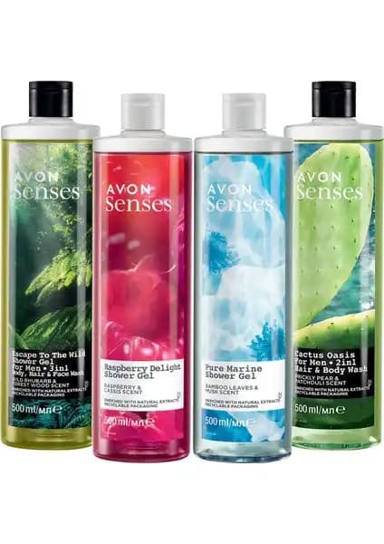 Avon Senses Duş Jeli Paketi: Farklı Aromalar ve Doğal İçeriklerle Ferahlatıcı Deneyim