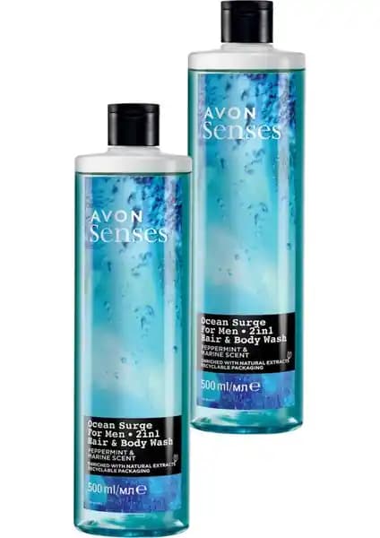Avon Senses Ocean Surge Erkek Duş Jeli Nane ve Deniz Kokusu ile Ferahlatıcı Temizlik