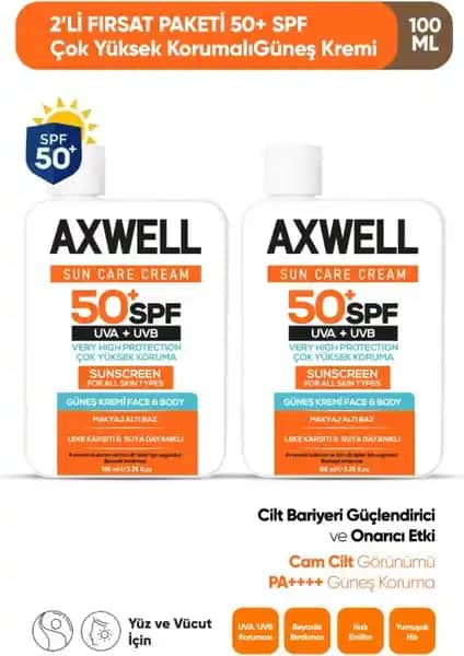 Axwell SPF 50+ Güneş Koruma Seti: Yüksek Koruma ve Günlük Kullanım İmkanı