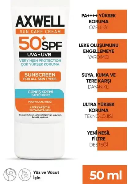 Axwell SPF 50+ Leke Karşıtı Nemlendirici Güneş Kremi: Günlük Koruma ve Bakım İçin En İyi Seçenek