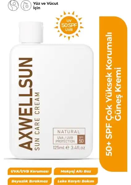 Axwell Sun Care Güneş Koruyucu Kremi: Yüksek SPF ve Leke Önleyici Özelliklerle Güçlü Cilt Koruması