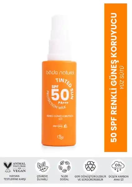 Bade Natural 50 SPF Renkli Güneş Koruyucu Süt: Doğal İçeriklerle Yüksek Koruma ve Nemlendirme