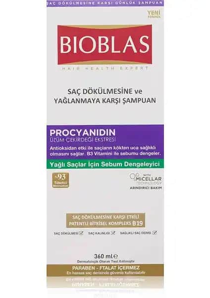 Bioblas 360 ml Şampuan Procyanidin ile Saç Dökülmesine Karşı Etkili ve Doğal Bakım