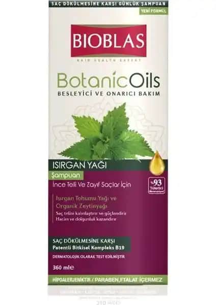 Bioblas Botanic Oils Isırgan Yağlı Şampuan İnce Telli Saçlar İçin Doğal Bakım Çözümü