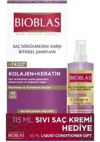 Bioblas Keratin Şampuan ve Sıvı Saç Kremi: İnce Tellilere Hacim ve Parlaklık Kazandıran Doğal Bakım Seti