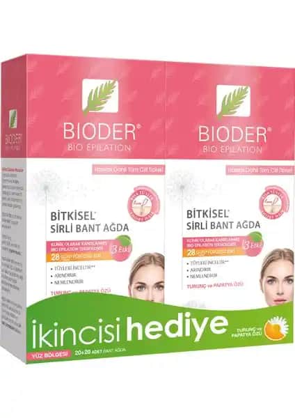 Bioder Yüz İçin Ağda Bandı 1+1 Paket ile Hassas Ciltlerde Etkili ve Pratik Epilasyon