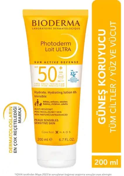 Bioderma Photoderm Lait Ultra SPF50+ Güneş Koruyucu Kremi Yüksek Koruma Sağlar