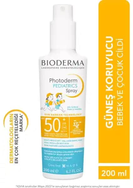 Bioderma Photoderm Pediatrics SPF50+ Sprey Güneş Koruyucu Çocuklar İçin Güvenilir Koruma
