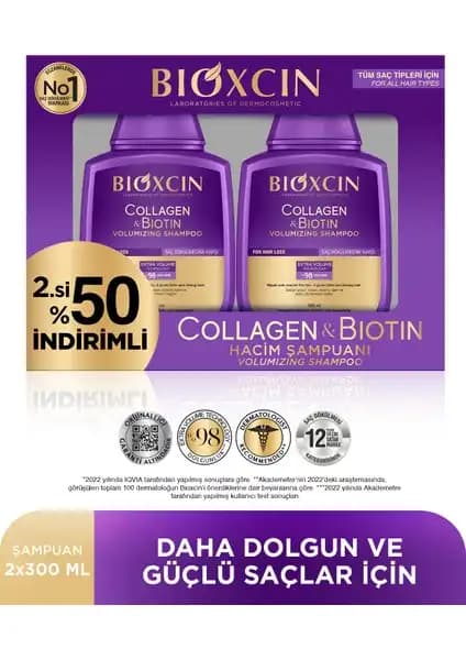 Bioxcin Collagen & Biotin Ekstra Hacim Şampuanı ile Saçlarınızı Güçlendirin ve Hacim Kazanın