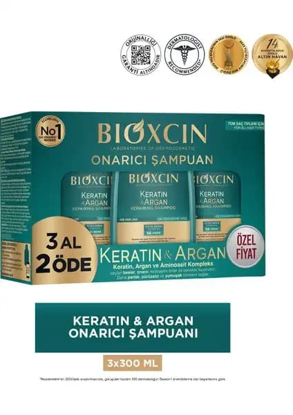 Bioxcin Keratin ve Argan İçerikli Onarıcı Bakım Şampuanı Saç Sağlığını Güçlendiren Etkili Çözüm