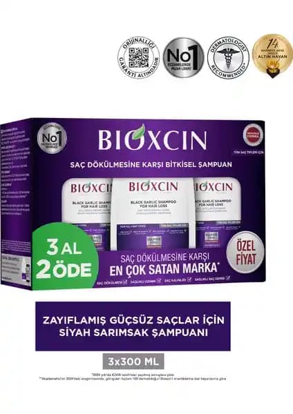 Bioxcin Siyah Sarımsak Şampuanı Saç Dökülmesine Karşı Güçlü ve Doğal Bir Çözüm