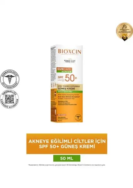 Bioxcin SPF 50+ Güneş Kremi Akneye Eğilimli ve Yağlı Ciltler İçin Koruyucu Ürün
