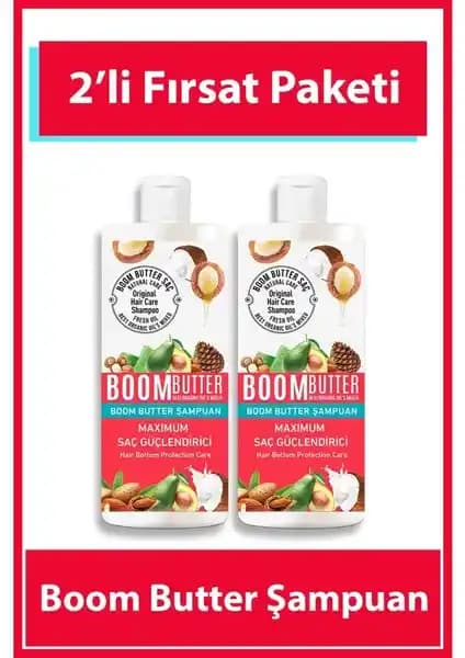 Boom Butter Saç Bakım Şampuanı Doğal İçeriklerle Saç Sağlığını Destekler ve Parlaklık Kazandırır