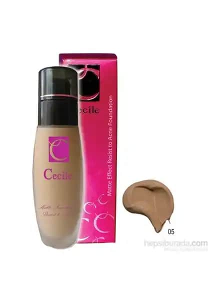 Cecile Resist to Acne Foundation 05: Tüm Cilt Tipleri İçin Mat ve Kusur Kapatıcı Fondöten