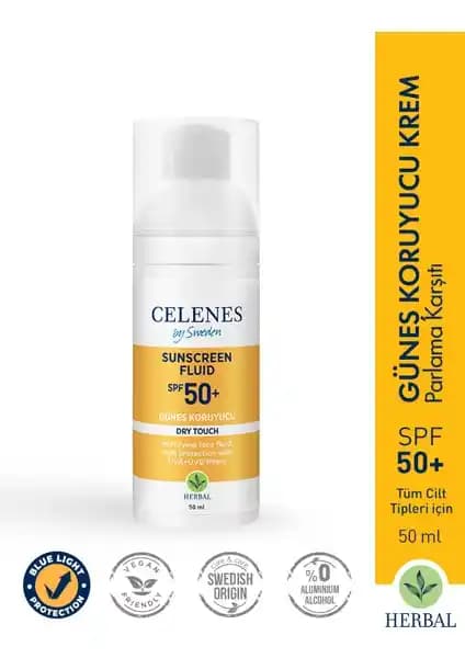 Celenes By Sweden Herbal Dry Touch SPF 50 Güneş Kremi Yüksek Koruma ve Mat Bitiş Sağlar