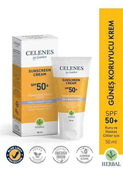 Celenes By Sweden Herbal Güneş Kremi Kuru ve Hassas Ciltler İçin Yüksek Koruma ve Nemlendirme Özellikleri