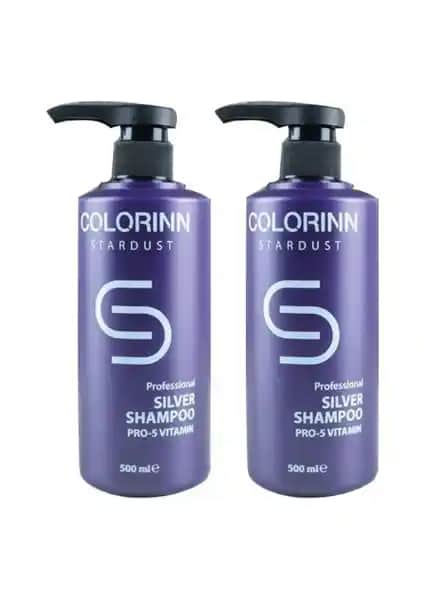 Colorinn Stardust Silver Mor Şampuan Boyalı Saçlar İçin Parlaklık ve Renk Koruma Özelliğiyle Günlük Kullanım