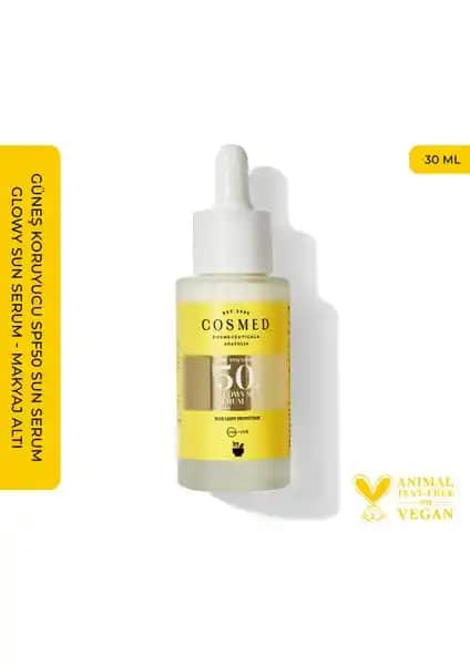 Cosmed SPF50 Glowy Sun Serum: Yüksek Koruma ve Işıltı Sağlayan Güneş Serumu