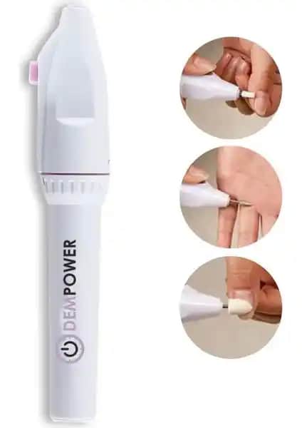 Dempower 5 Başlıklı Pilli Manikür Pedikür Seti Beyaz Profesyonel ve Pratik Kullanım