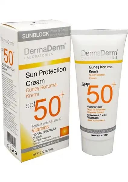 Dermaderm SPF 50+ Güneş Koruyucu Kremi Hassas ve Kuru Ciltler İçin Güçlü Koruma Sağlar