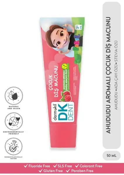 Dermokil DK Dent Pırıl Ahududu Aromalı Çocuk Diş Macunu Güvenli ve Doğal İçeriğiyle Sağlıklı Diş Bakımı