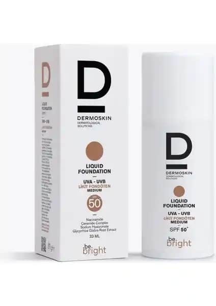 Dermoskin Be Bright SPF50+ Likit Fondöten: Yüksek Koruma ve Doğal Görünüm Sunan Makyaj Ürünü