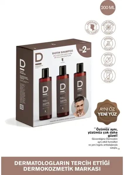 Dermoskin Biotin Şampuan Erkekler İçin Saç Dökülmesini Azaltan Güçlü ve Sağlıklı Saçlar İçin