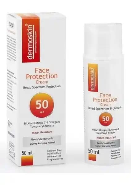 Dermoskin Face Protection SPF50 Güneş Koruyucu Krem Yüksek Koruma ve Hafiflik Sunar