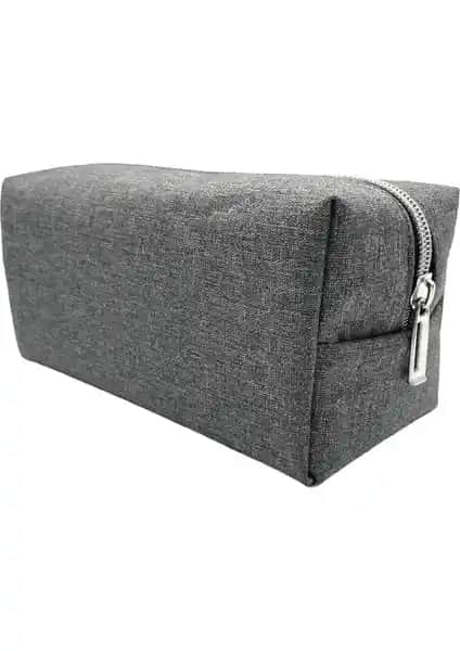 Differ Studio Gri Su Geçirmez Unisex Kalemlik ve Makyaj Çantası Geniş İç Hacim ile Kullanışlı Tasarım