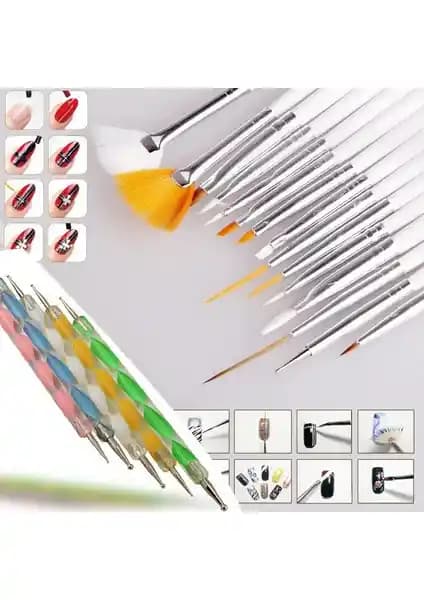 Ecoform 20 Parça Nail Art Seti Beyaz Renk Profesyonel ve Ev Kullanımı İçin Uygun