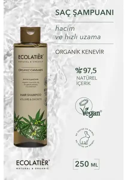 ECOLATIER Organik Kenevir İçerikli Saç Şampuanı: Doğal ve Güçlendirici Saç Bakım Ürünü