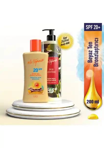 Eda Taşpınar Beyaz Ten Bronzlaştırıcı SPF 20 ve Ege Zeytinyağı Body Milk İncelemesi