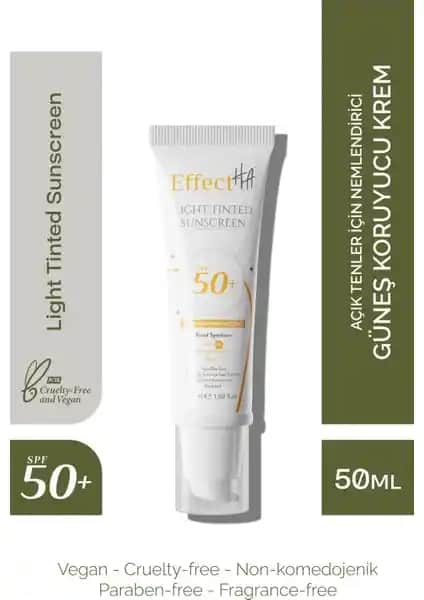 EffectHA Light Tinted Sunscreen SPF50+ Güneş Koruyucu ve Cilt Bakım Ürünü