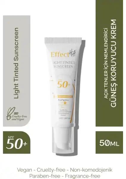 EffectHA Light Tinted Sunscreen SPF50+ Güneş Koruyucu ve Cilt Bakım Ürünü