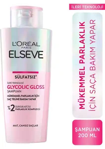 Elseve Glycolic Gloss Şampuanı ile Kuru ve Mat Saçlar İçin Parlaklık ve Bakım Çözümü