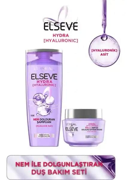 Elseve Hydra Hyaluronic Serisi Saç Bakım Seti: Nem ve Hacim Artırıcı Çözüm