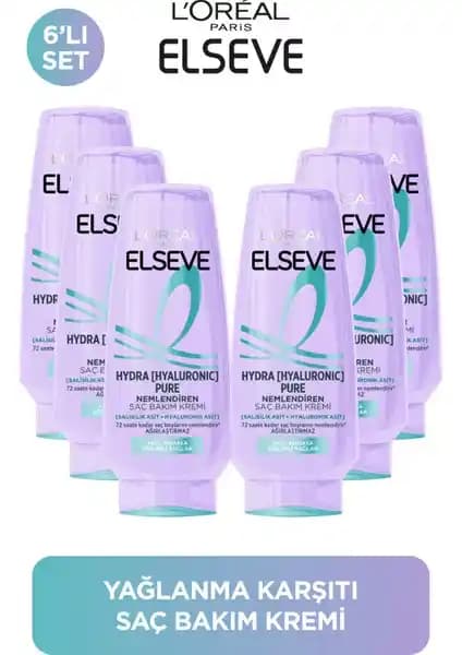 Elseve Hydra Pure Hyaluronik Asit İçeren Saç Bakım Kremi, Yıpranmış ve Yağlı Saçlar İçin Onarıcı ve Nemlendirici Etki