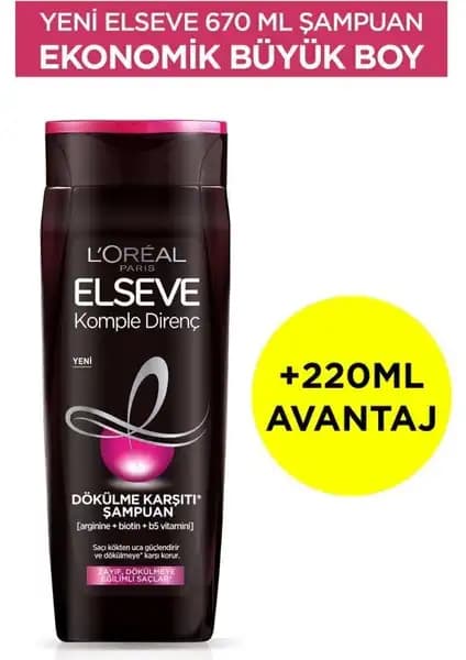 Elseve Komple Direnç Şampuanı: Saç Güçlendirme ve Dökülme Azaltıcı Etkili Bakım Ürünü