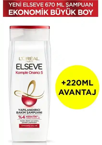 Elseve Komple Onarıcı 5 Yapılan<dı>rıcı Bakım Şampuanı Saçları Güçlendiren ve Onaran Formül