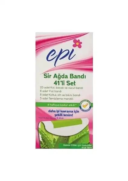 Epi Sir Ağda Bandı 41'li Set Aloe Vera ile Evde Kolay ve Güvenli Tüy Alma Çözümü