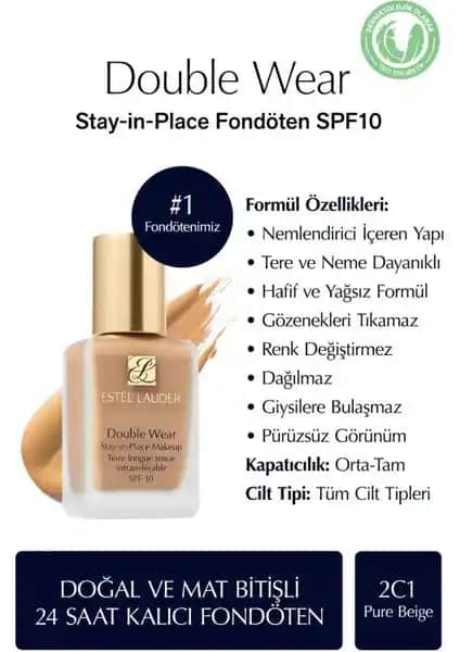 Estée Lauder Double Wear SPF 10 Fondöten ile uzun süre dayanıklı ve doğal makyaj